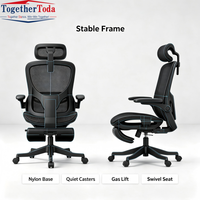 Chaise de bureau ergonomique réglable en maille avec repose-pieds, accoudoirs 4D, chaise inclinable pour ordinateur, pour la maison, le bureau et le lieu de travail