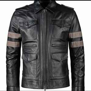 เสื้อแจ็คเก็ตผู้ชายสไตล์ใหม่คุณภาพสูง Zip Up Breathable ฤดูหนาวเสื้อแจ็คเก็ตสําหรับชาย 100% ของแท้หนัง OEM ขายส่ง 2024 - Product Image 4