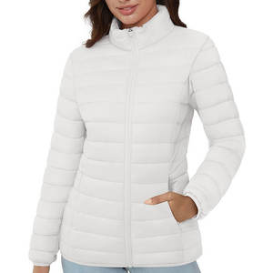 แจ็คเก็ตพัฟเฟอร์ผู้หญิงขายส่ง ระบายอากาศ กันลม สีพื้น เรียบง่าย แฟชั่น ซิปยาว อุ่น กันน้ำ - Product Image 1