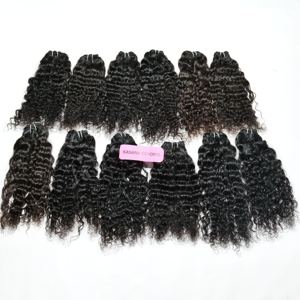 Naturel Bouclés Vierge Vietnamien Cuticule Aligné Traitement Aucun Tissage machine double trame profonde vague tissage pas cher Cheveux Humains - Product Image 4