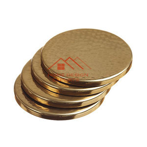 Sous-verres en métal martelé en laiton pour la décoration de la table à manger à la maison ou au bureau - Product Image 2