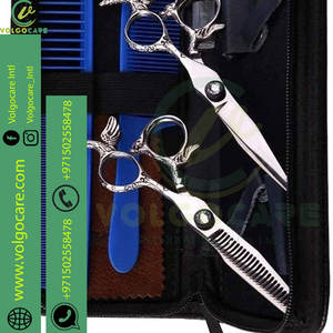 2024 ciseaux de coupe de cheveux professionnel maison coupe de cheveux Salon de coiffure amincissement cisailles Kit avec peigne et étui pour hommes - Product Image 6