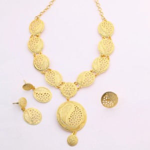 Gold Plated Forming Necklaces Special Occasion Traditional Jewelry <b>Set</b> Gift for <b>Women</b> Copper & Brass Chapado En Oro Oro Laminado - Product Image 1
