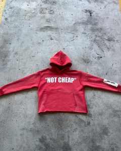 Crop Screen Print Acid Wash Vintage Hoodie Men's Washed Hoodie 100% Cotton Custom Drop Shoulder Red Hoodies - Product Image 3