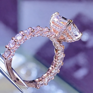 Bague en diamant de laboratoire taille princesse certifiée IGI, or jaune 14 carats, bijoux de fiançailles et de mariage - Product Image 5