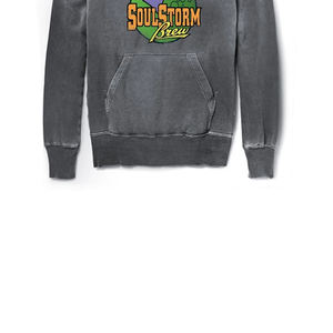 เสื้อฮู้ดแบบสวมหัวแขนยาวทรงโอเวอร์ไซส์ผ้าฝ้าย100% พัฟผ้าสักหลาดแบบกำหนดเอง - Product Image 4