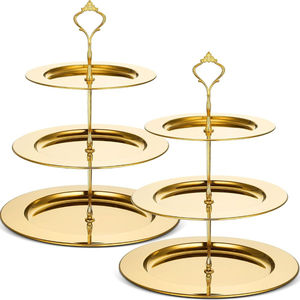 Service à dessert de table pour célébration d'anniversaire au design antique, outils de service en laiton plaqué or, support à gâteau à bas prix - Product Image 2