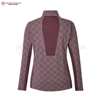 Chemises de couche de base pour femmes équestres en polyester 100% personnalisées Équitation Couche de base à manches courtes Costume équestre féminin