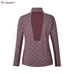 Custom 100% Poliéster Ecuestre Mujeres Base Capa Camisas Montar a Caballo Manga Corta Capa Base Mujer Traje Ecuestre - Product Image 2