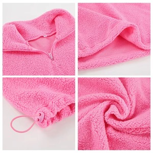 OEM Venta caliente personalizado de invierno de las mujeres 1/4 Zip Pullover Casual Stand Collar Sherpa Fleece sudadera para las mujeres - Product Image 4