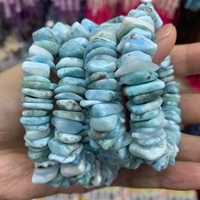 Brazalete de Plata de Ley PT900 con Incrustaciones de Larimar Azul Natural Hecho a Mano, Joyería de Graduación Unisex de Lujo