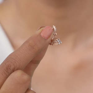 ต่างหูเพชรหรูหรา jhumki ประดับเพชรสีโรสโกลด์สร้างขึ้นด้วยความงามที่ทันสมัยและสง่างาม - Product Image 4