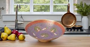 Bol à fruits sec décoratif en laiton de 7 pouces fabriqué à la main ustensiles de cuisine multicolores avec travail de sculpture bols à fruits design écologiques - Product Image 5