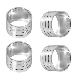 Design unique Rond de serviette en métal plaqué argent pour les dîners Décor de table à manger Porte-serviettes faits à la main - Product Image 2