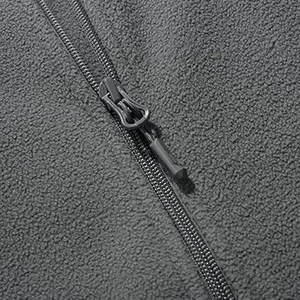 Chaqueta de Forro Polar Gris Pizarra de 240 g/m², Gruesa, Térmica, Capa Intermedia, Ropa de Trabajo de Otoño, OEM al por Mayor, Cierre Completo, Bordado Frontal - Product Image 4