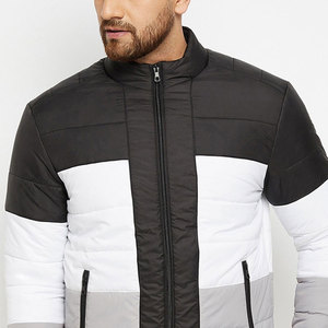 Vestes pour hommes en polyester/spandex de haute qualité, à blocs de couleur, avec col montant, design imprimé personnalisé, imperméables et respirantes - Product Image 4