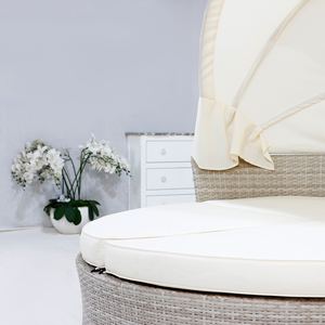 Comehome PE <b>Rattan</b> <b>Daybed</b> With Sunshade <b>Outdoor</b> Patio Garden Furniture Comfortable - Product Image 4