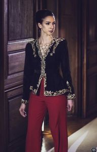 TRENDY JACKET ON VELVET FABRIC WITH PANT & EMBELLISH OF BEAUTIFUL CRYSTAL BEADS,PEARLS,GLASS STONE WORK FOR PARTY-WEAR @ 2023 - Product Image 2