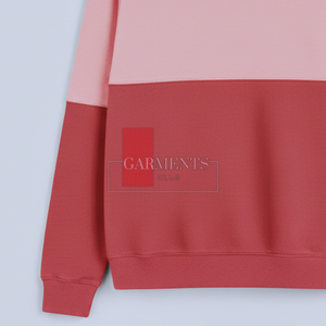 Sweat-shirt à col rond pour homme 100% coton uni |   Pull en molleton bicolore |   Logo personnalisé OEM ODM, streetwear décontracté d'hiver, respirant - Product Image 4