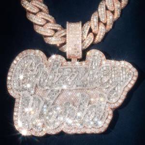 Personalizado de latón 5A Cubic Diamond nombre inicial Logo colgante Iced Out Hip Hop estilo moda colgantes y dijes - Product Image 4