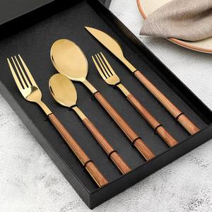 Ensemble de couverts contemporains en acier inoxydable, manche design, ensemble de couverts polis pour un usage domestique - Product Image 6