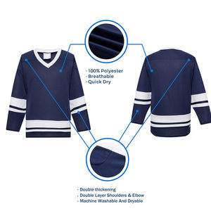 Maillot de hockey sur glace respirant, de haute qualité, à séchage rapide, avec logo personnalisé, manches longues, nouveau modèle. - Product Image 6