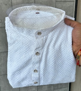 Pijama Kurta de algodón de estilo paquistaní indio para hombre, mangas completas suaves para fiesta informal, ropa de fiesta, suministro a granel de alta demanda - Product Image 5