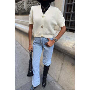 Cárdigan de punto con botones dorados estilo casual Asterya 5182 - Product Image 4