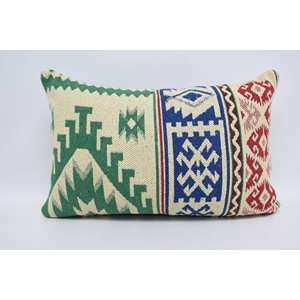 Cojín con estampado geométrico tradicional, almohada de lana crema de 16x24 pulgadas, almohada decorativa tejida para sofá para uso doméstico - Product Image 5