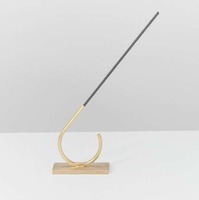 Soporte de incienso cilíndrico plateado, soporte de palo de metal de lujo moderno, accesorio de decoración de meditación hecho a mano, quemador de mesa elegante