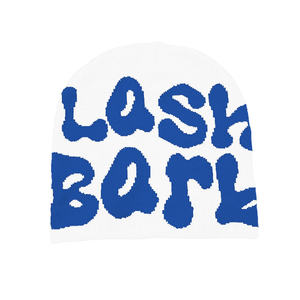 Chapeaux stylés d'hiver de sports de plein air de bonne qualité logo Jacquard Y2k personnalisé manchette moins bonnet Benny bonnet tricoté avec logo personnalisé - Product Image 2