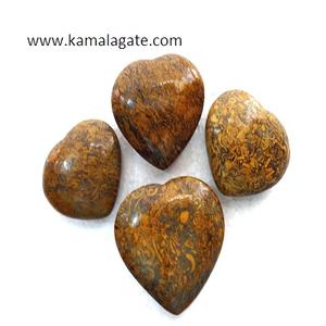 Orange Sénolite Pub Coeur Cristal Naturel Pierre Précieuse Pierre Semi-Précieuse Artisanat pour Guérir les Coeurs Puffy en Vente - Product Image 3