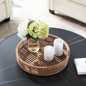 Juego de cubiertos de bambú de lujo rústico elegante bandeja de servicio duradera para cocina sala de estar vajilla de almacenamiento de tamaño personalizado - Product Image 4