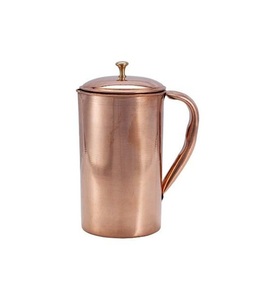 เหยือกน้ำและน้ำผลไม้ทำจากทองแดงบริสุทธิ์พร้อมด้ามจับทองเหลืองคุณภาพระดับพรีเมียม - Product Image 1