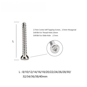 Vis corticales orthopédiques en acier inoxydable pour animaux, instruments chirurgicaux vétérinaires - Product Image 5