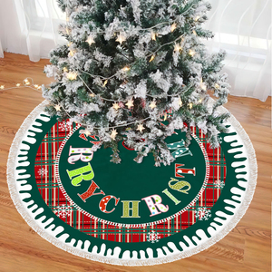 Falda para árbol de Navidad, tela de felpa gruesa y suave, redonda, decoración para el hogar, cubierta para la base del árbol de Navidad, accesorio festivo navideño - Product Image 6