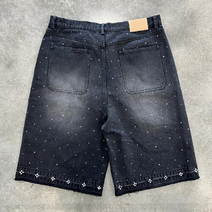 Shorts en jean vintage lavés, style streetwear, sur mesure pour homme - Product Image 2