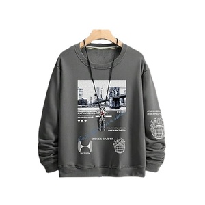 Sudadera de hombre de lana de algodón 2025 de peso pesado de manga larga con cuello redondo y estampado orientado a la exportación más viral 100% - Product Image 5