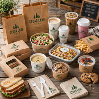 Ensemble d'emballages personnalisés pour café AT PACK : gobelets en papier, sacs, boîtes alimentaires, bols, fournitures à emporter, solution tout-en-un