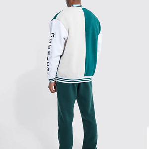 Men's Custom Style Stand Collar Varsity Jacket Winter <b>Wool</b> Letterman Jacket with Leather Sleeves Wholesale Jacket For Men - Product Image 2