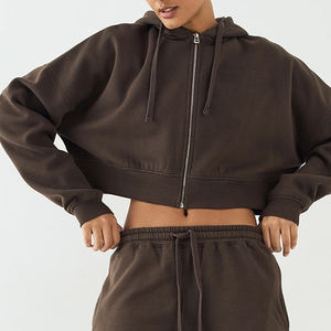 Prix d'usine, design de haute qualité, haut court à manches longues avec cordon de serrage pour la capuche, pantalon large, prix de gros - Product Image 2