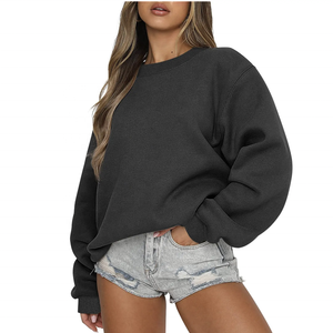 Sweatshirts à col rond pour femmes de haute qualité Sweat à capuche grande taille avec impression personnalisée Style Streetwear en coton épais pour l'automne - Product Image 4