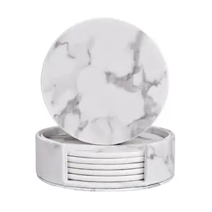 Modern & Stylish Design <b>Marble</b> Stone <b>Coaster</b> Best Quality Personalize White <b>Marble</b> <b>Coaster</b> Round Shape <b>Marble</b> <b>Coasters</b> for Drink - Product Image 4