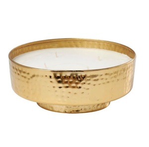 Pot/conteneur en métal de haute qualité pour bougies pot de bougie en métal fait à la main en prix de gros navires de bougie de conception martelés - Product Image 1