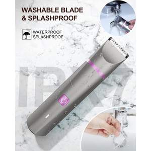 Rasoir électrique rechargeable et étanche pour la zone intime des femmes, utilisation humide ou sèche, avec lame en céramique, gris violet - Product Image 4