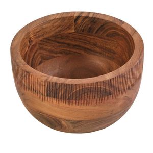 Bol de service décoratif en bois sculpté pièce polyvalente cuisine fonctionnelle essentielle double comme pièce maîtresse affichage décoratif - Product Image 1