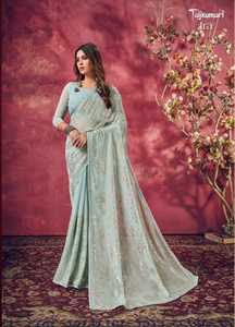 Georgette เสื้อเบลาส์ปักงานผู้หญิง,ชุดปาร์ตี้อินเดียส่าหรีส่าหรี - Product Image 4