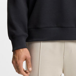 Sweat-shirt à manches longues pour homme, couleur unie, logo personnalisé, col rabattu, décontracté, basique, surdimensionné, épaules tombantes - Product Image 3