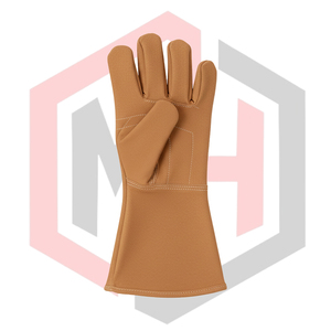 Guantes de Soldadura Marrones Resistentes al Calor y al Fuego, de Cuero Antiestático, con Puño de Punto de 14 Pulgadas, Sin Silicona, Resistentes a Desgarros, para Soldadura MIG, TIG y con Electrodo Revestido - Product Image 3
