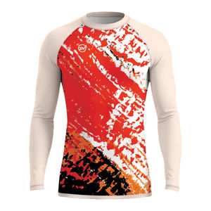 Gradient Color Long Sleeve Quick Dry Cotton Polyester Unisex <b>Surf</b> and Dive Rash Guard - Product Image 3